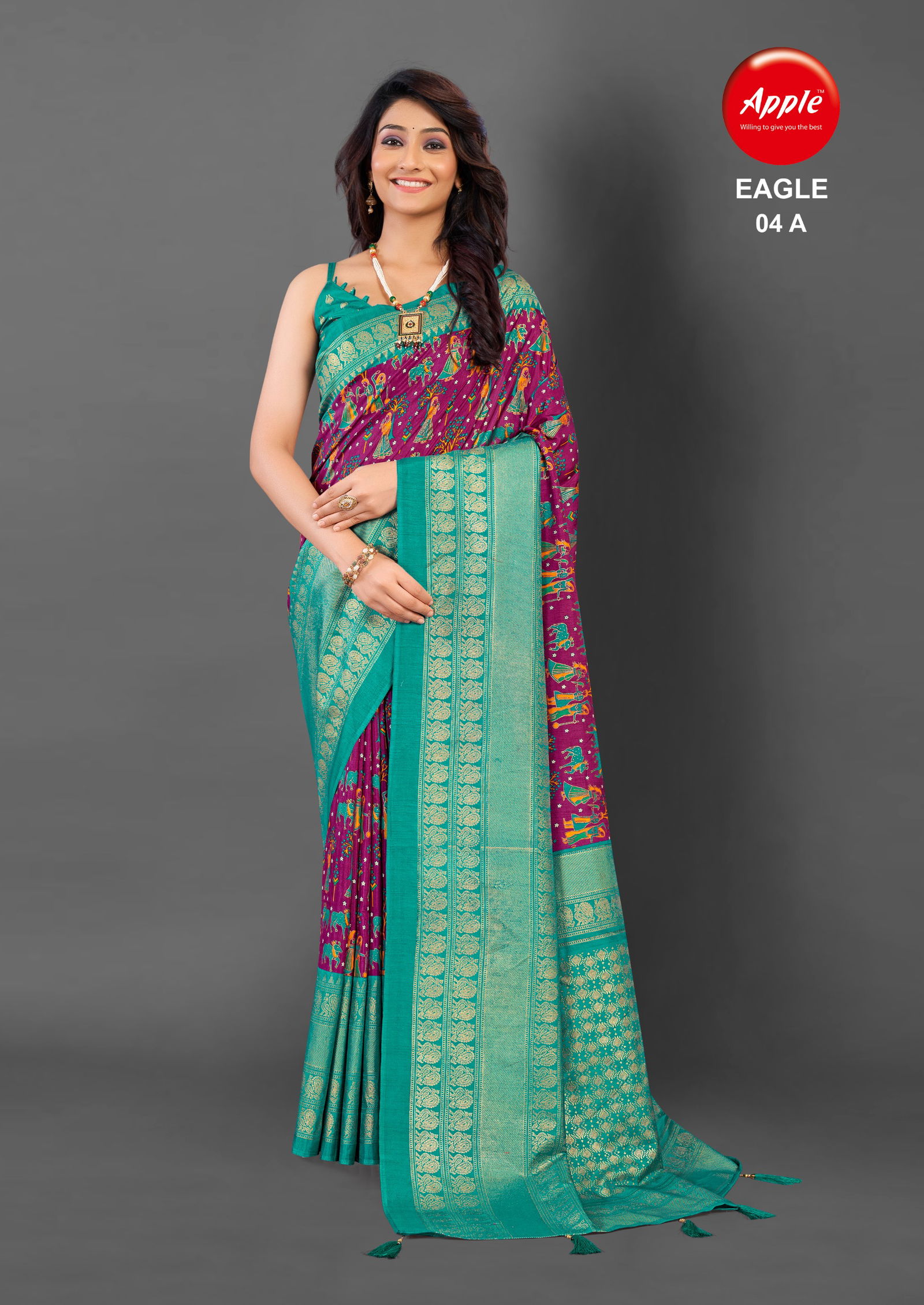 Eagle 04 By Apple Daily Wear Cotton Blend Printed Sarees Wholesale Market In Surat

